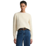 Barbour Womens Jumper Ashdown Cable Knitted Ecru