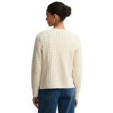 Barbour Womens Jumper Ashdown Cable Knitted Ecru