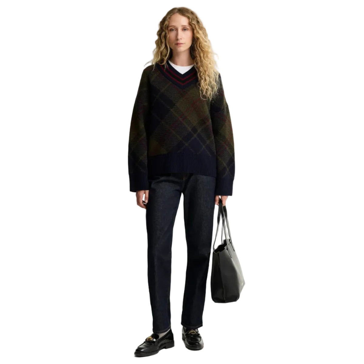 Barbour women's tartan knitted jumper