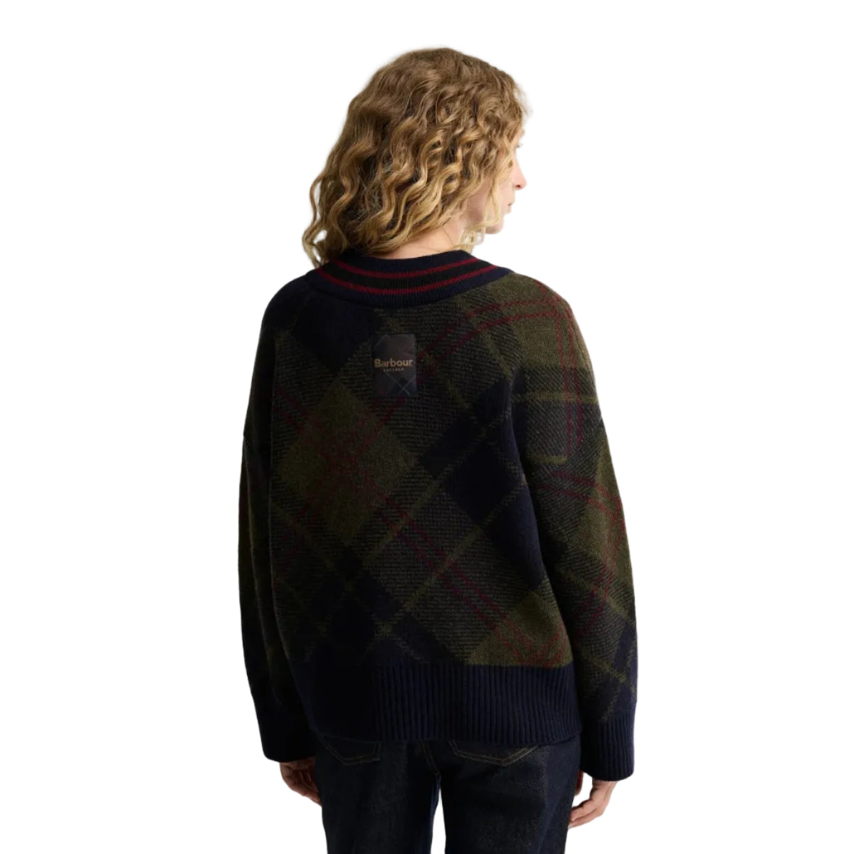 Barbour Womens Sweater Shae Knitted Shadow Classic Tartan