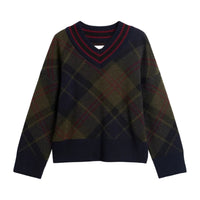 Barbour Womens Sweater Shae Knitted Shadow Classic Tartan