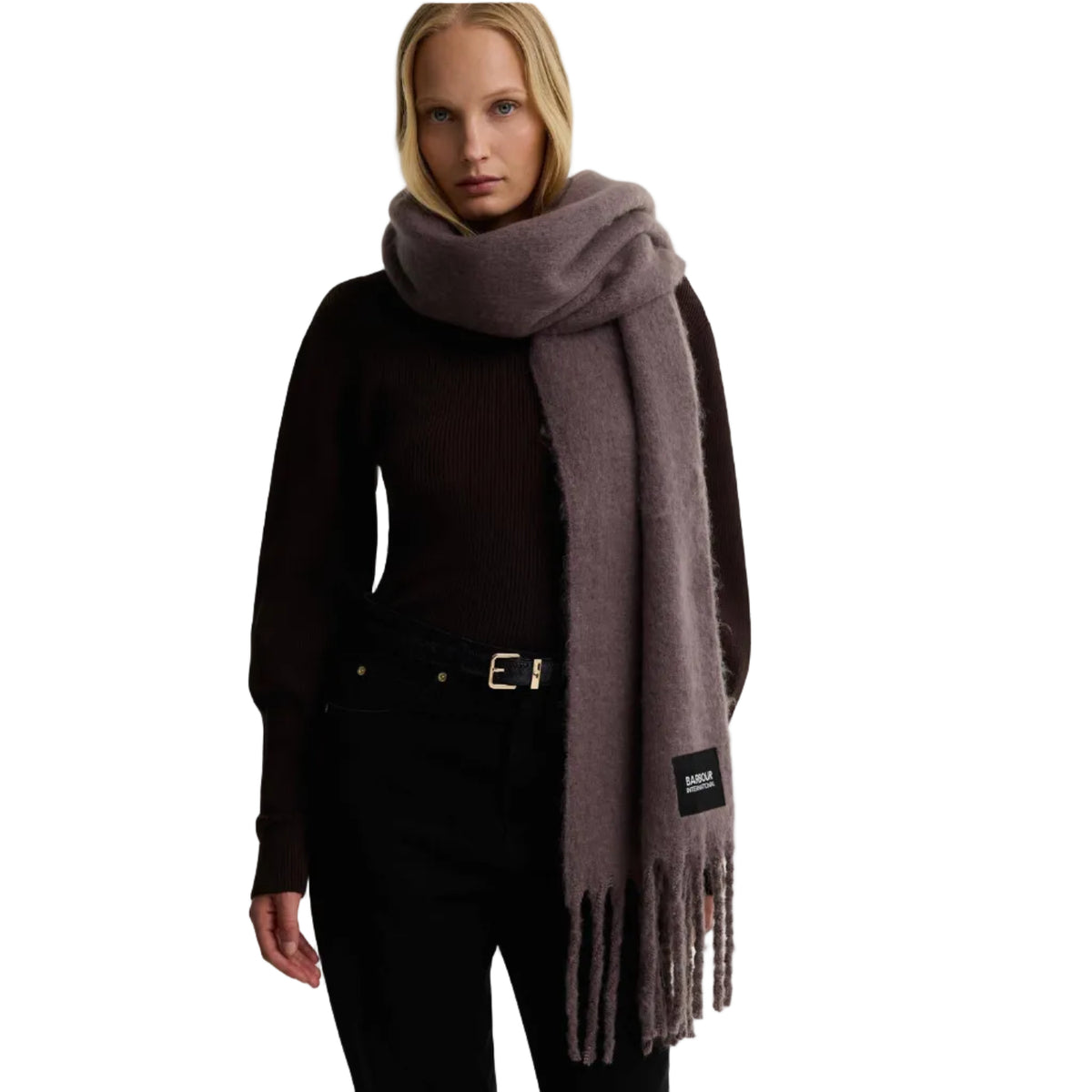 Barbour International Lilah women's truffle brown scarf