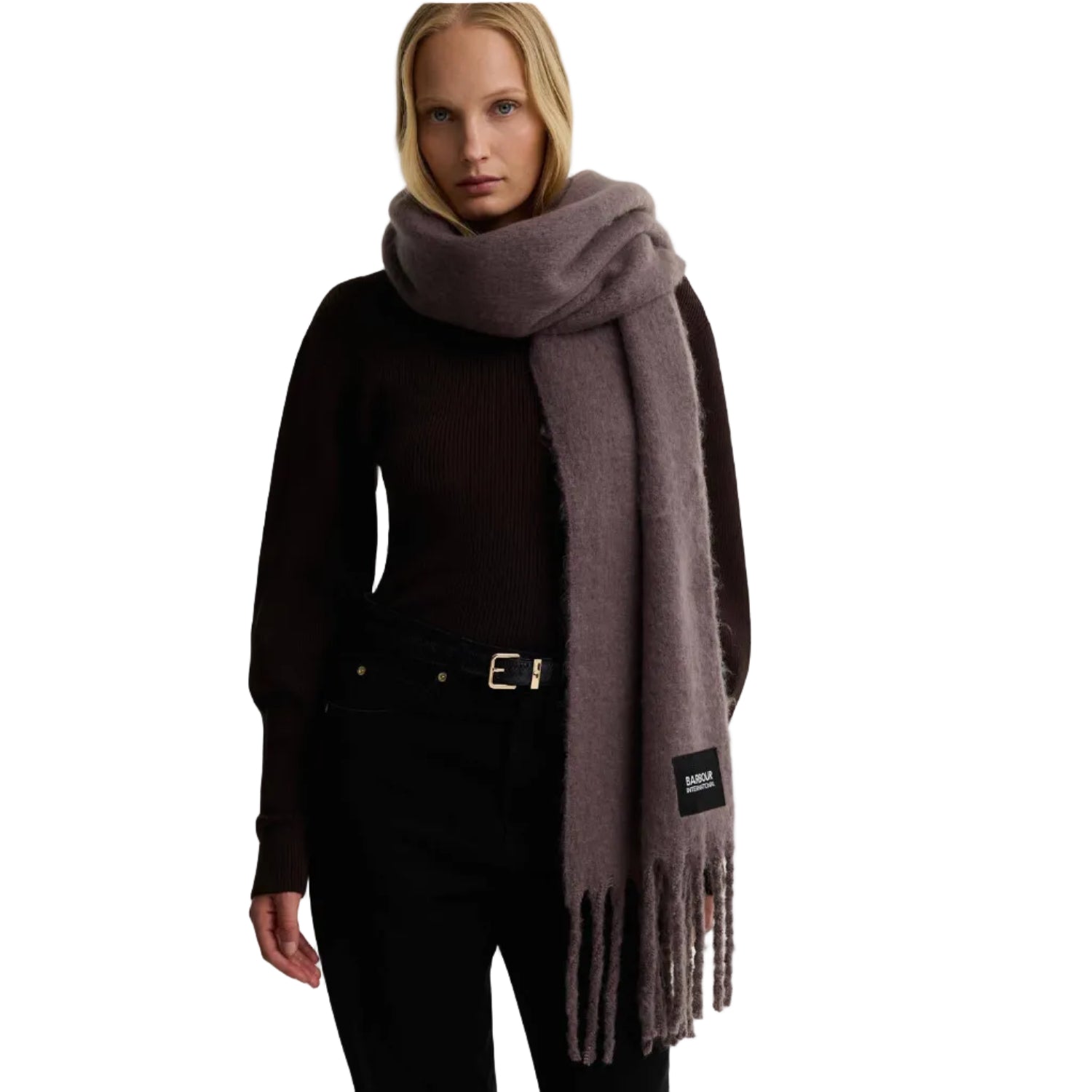 Barbour International Lilah women's truffle brown scarf