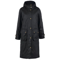 Barbour Womens Wax Jacket Long Cannich Black/Black