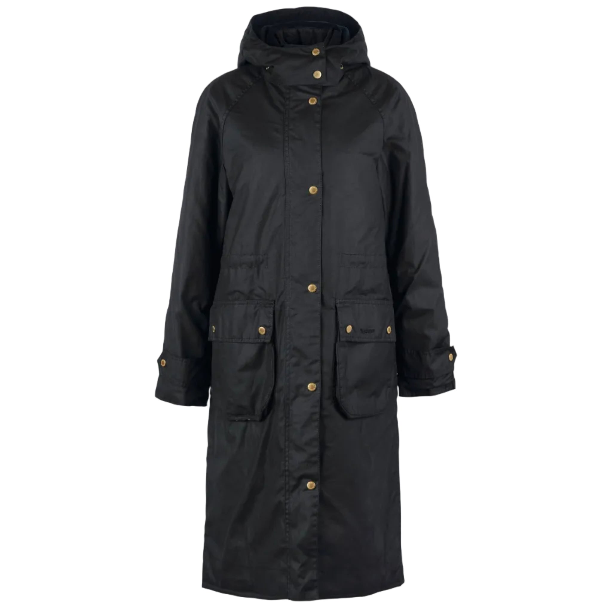 Barbour Womens Wax Jacket Long Cannich Black/Black