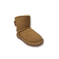 Lelli Kelly girls' tan suede boots with fluffy lining