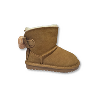 Lelli Kelly girls' tan suede boots with fluffy lining