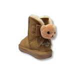 Lelli Kelly girls' tan suede boots with fluffy lining