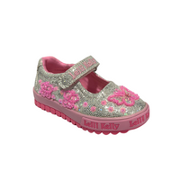 Lelli Kelly Girls Shoe Emerald Glitter Dolly Argento