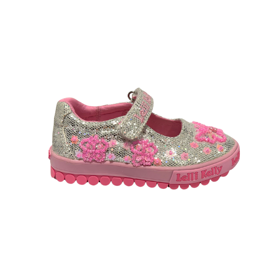 Lelli Kelly Girls Shoe Emerald Glitter Dolly Argento