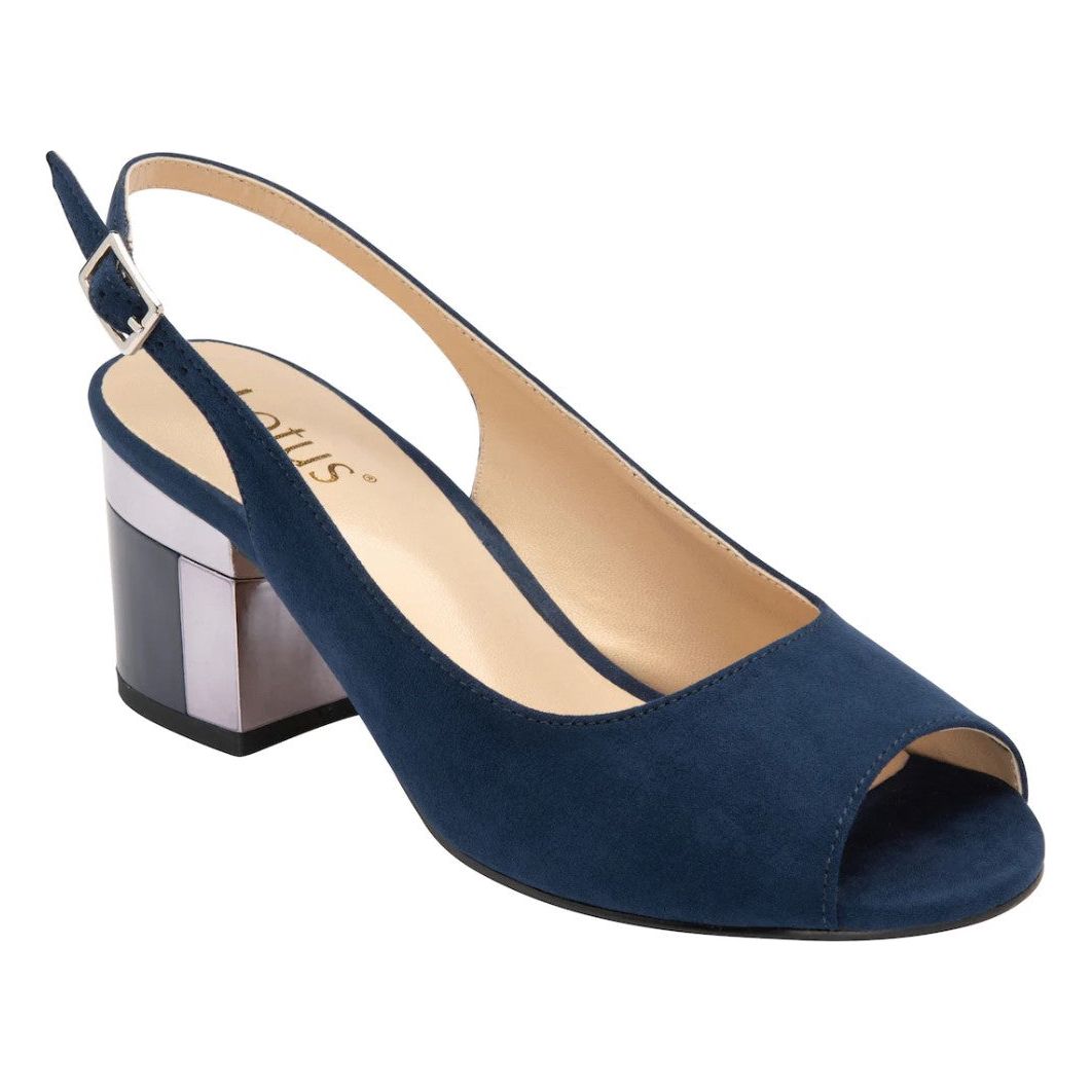 Lotus Womens Shoe Evelyn Navy Microfibre