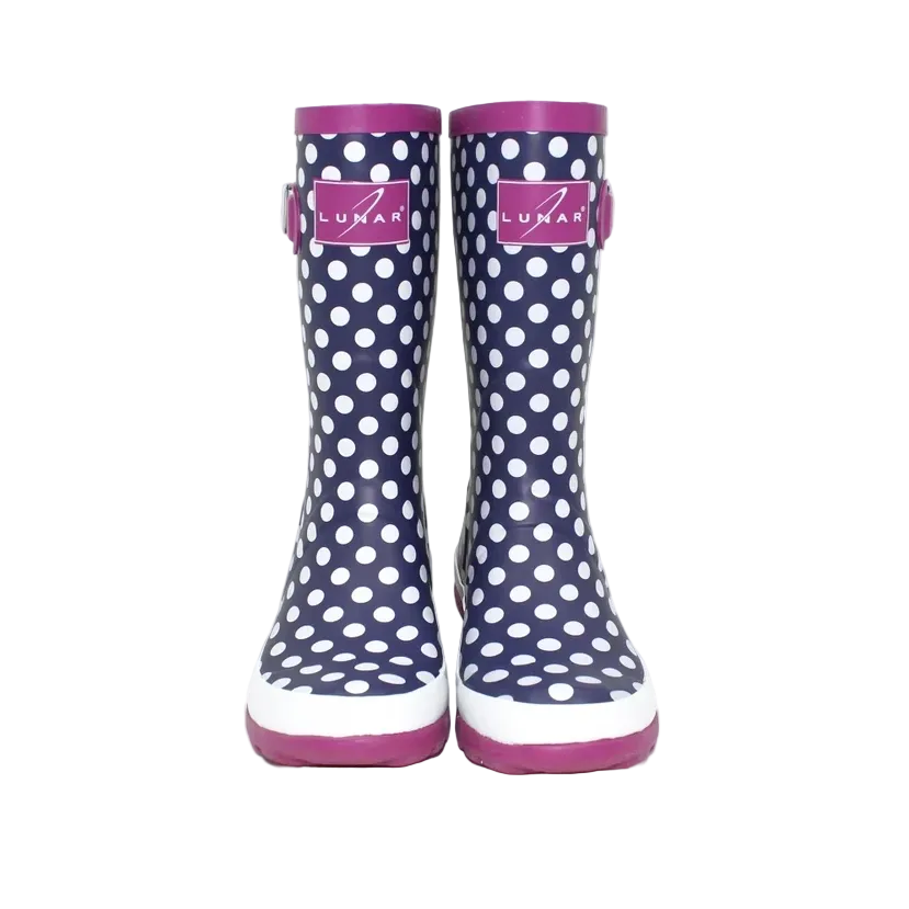 Lunar Girls Wellington Dotty Purple