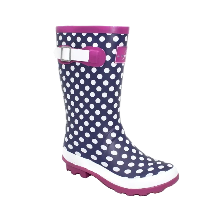 Lunar Girls Wellington Dotty Purple