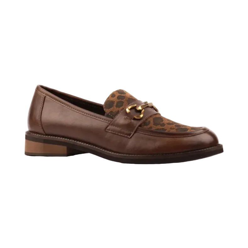 Lunar Sherry women's tan leopard print loafer