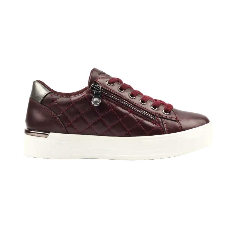 Lunar Xenon women's burgundy quilted panel trainers