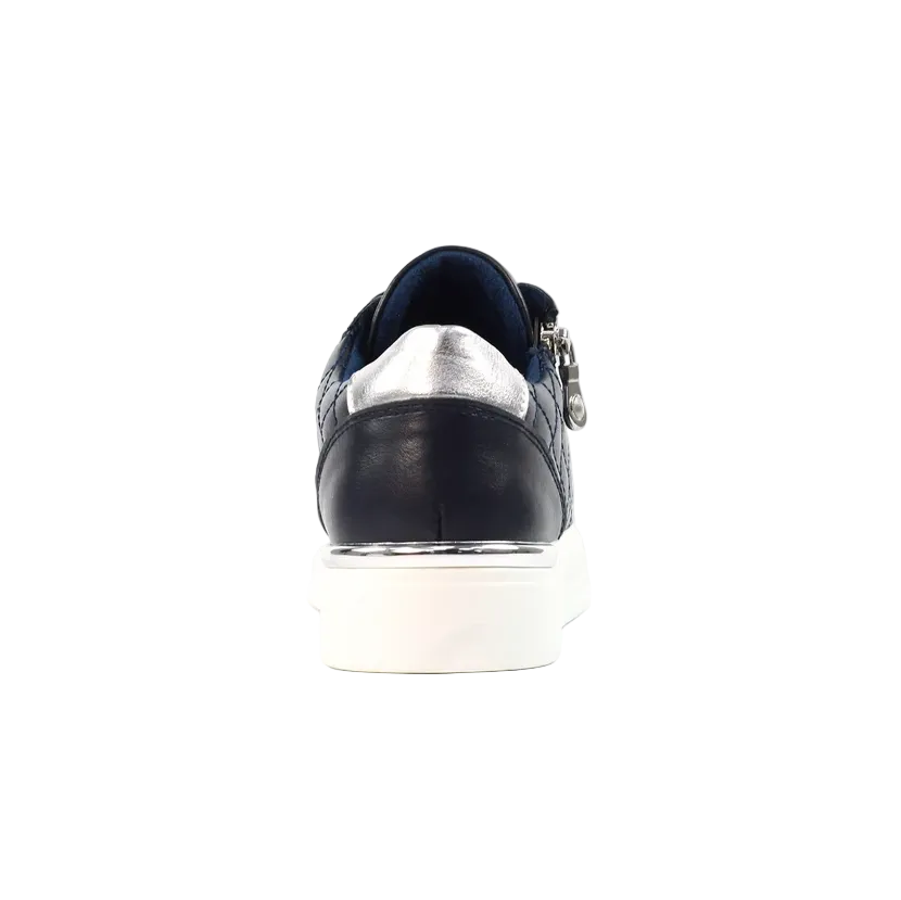 Lunar Xenon women's navy quilted panel trainers
