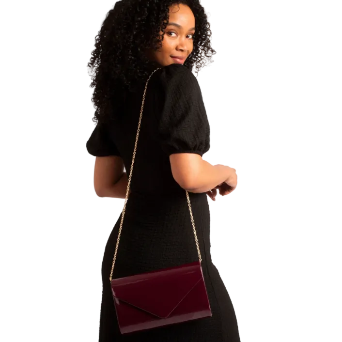 Lunar women's Elegance Blaze Clutch Bag Burgundy