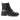 Lunar Becky women's black biker-style ankle boots with buckle strap