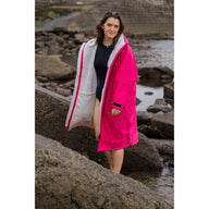 Dryrobe women's grey and pink fleece jacket