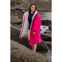 Dryrobe women's grey and pink fleece jacket
