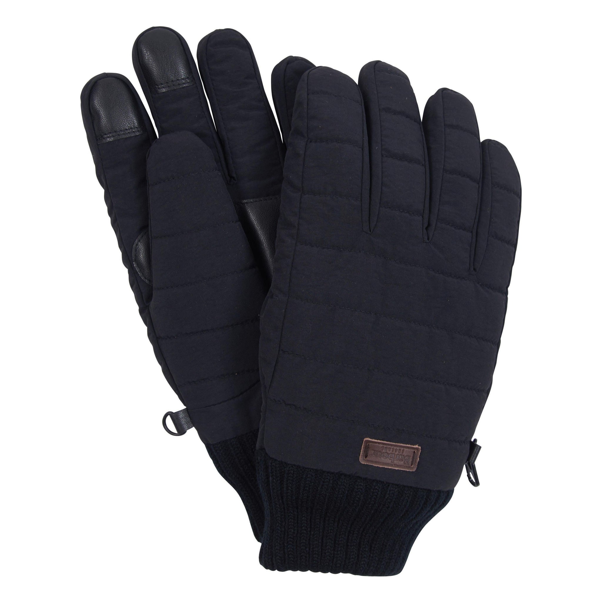 Barbour Mens Gloves Banff Quilted Black