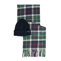 Barbour Mens Beanie/Scarf Swinton Galingale Gift Set Evergreen