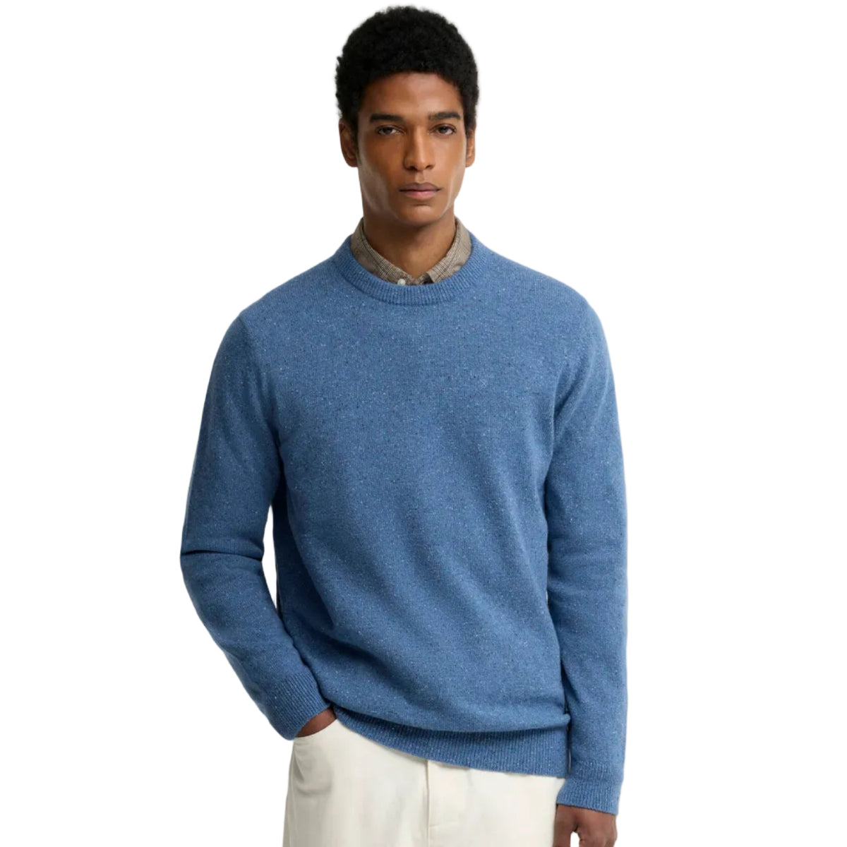 Barbour Mens Essential Tisbury Crew Neck Sweater Tarn Blue
