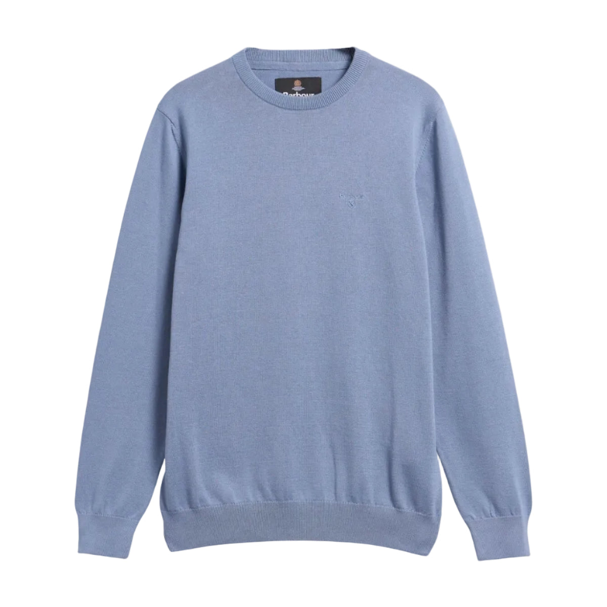 Barbour Mens Sweater Pima Cotton Crewneck Tarn Blue