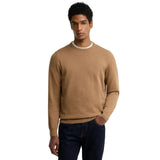 Barbour Mens Sweater Pima Cotton Crewneck Sandstone