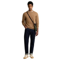 Barbour Mens Sweater Pima Cotton Crewneck Sandstone
