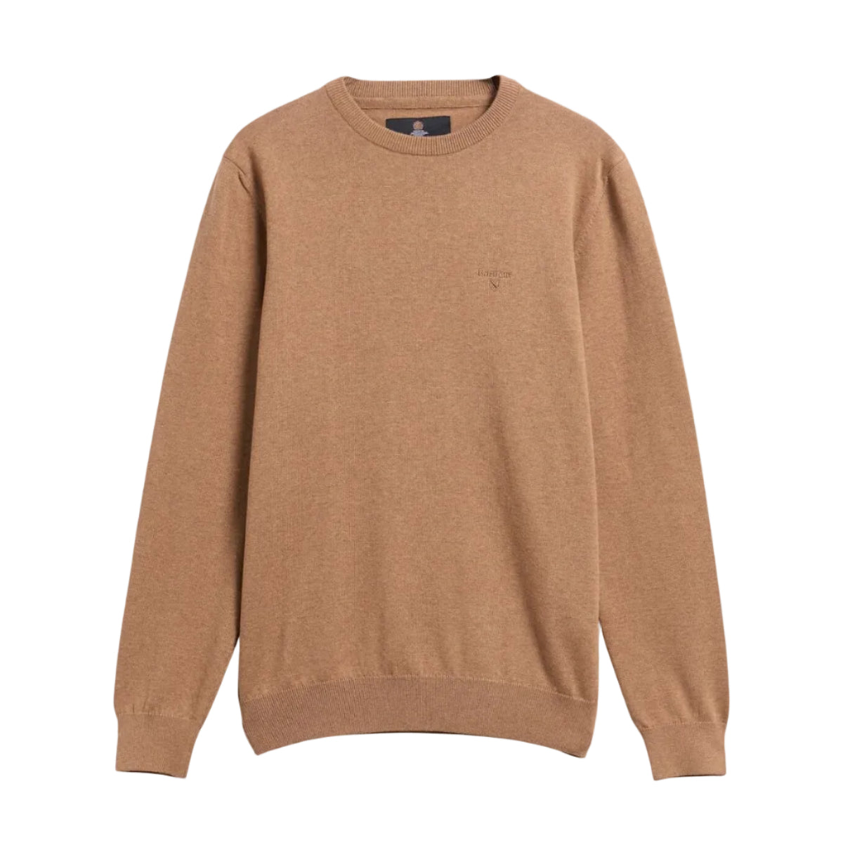 Barbour Mens Sweater Pima Cotton Crewneck Sandstone