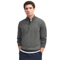 Barbour Mens Half Zip Cotton Olive Marl