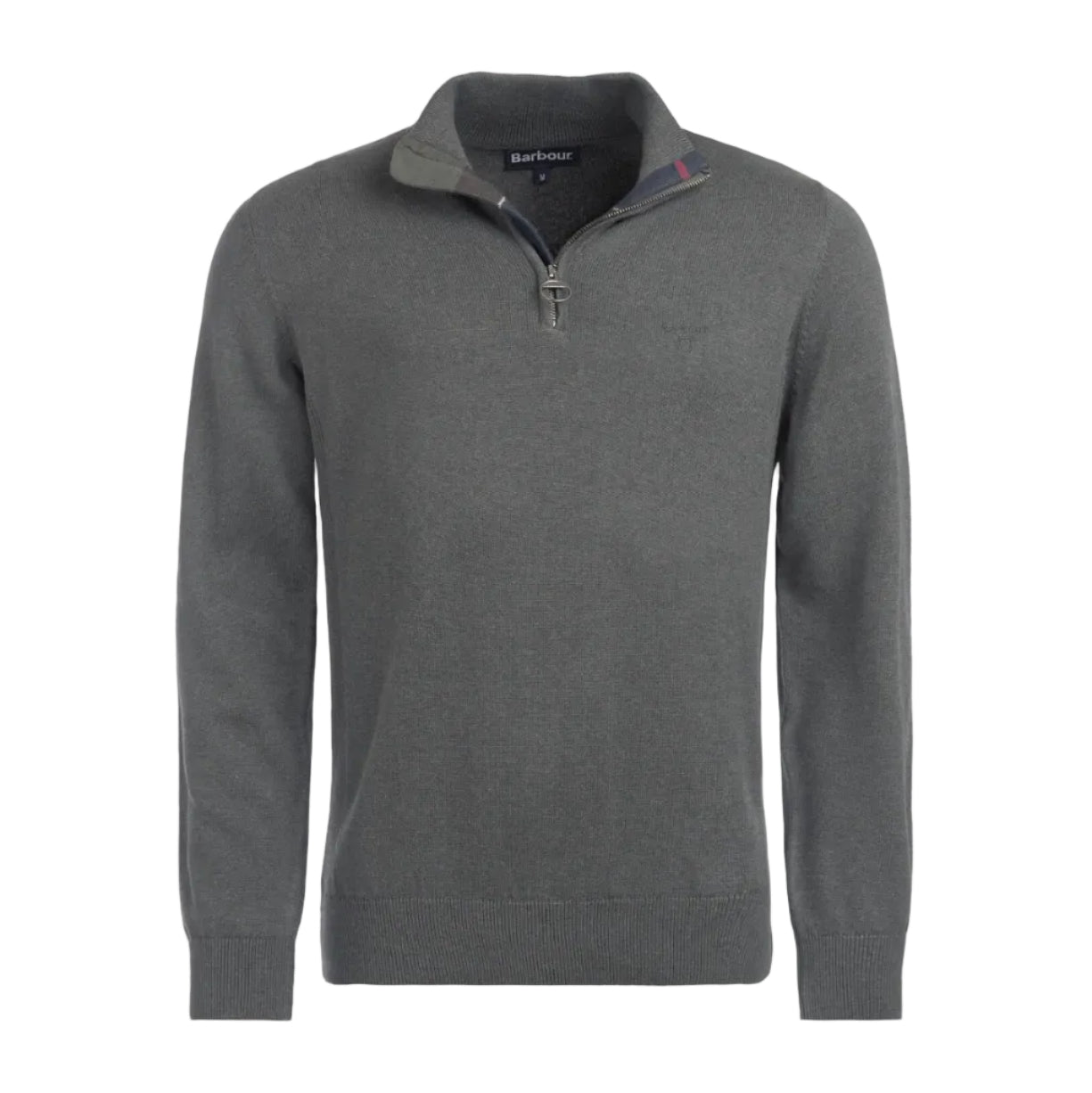 Barbour Mens Half Zip Cotton Olive Marl