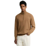 Barbour Mens Half Zip Cotton Knitted Jumper Sandstone
