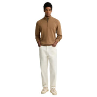 Barbour Mens Half Zip Cotton Knitted Jumper Sandstone