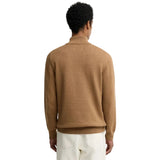 Barbour Mens Half Zip Cotton Knitted Jumper Sandstone