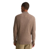 Barbour Mens Sweater Herringbone Knitted Half Zip Stone