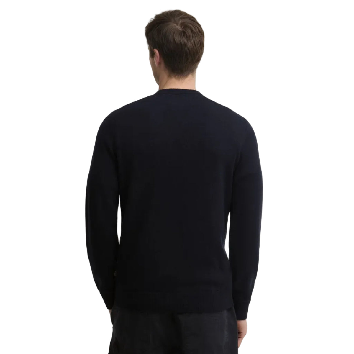 Barbour Mens Sweater Mineral Tartan Crew Navy