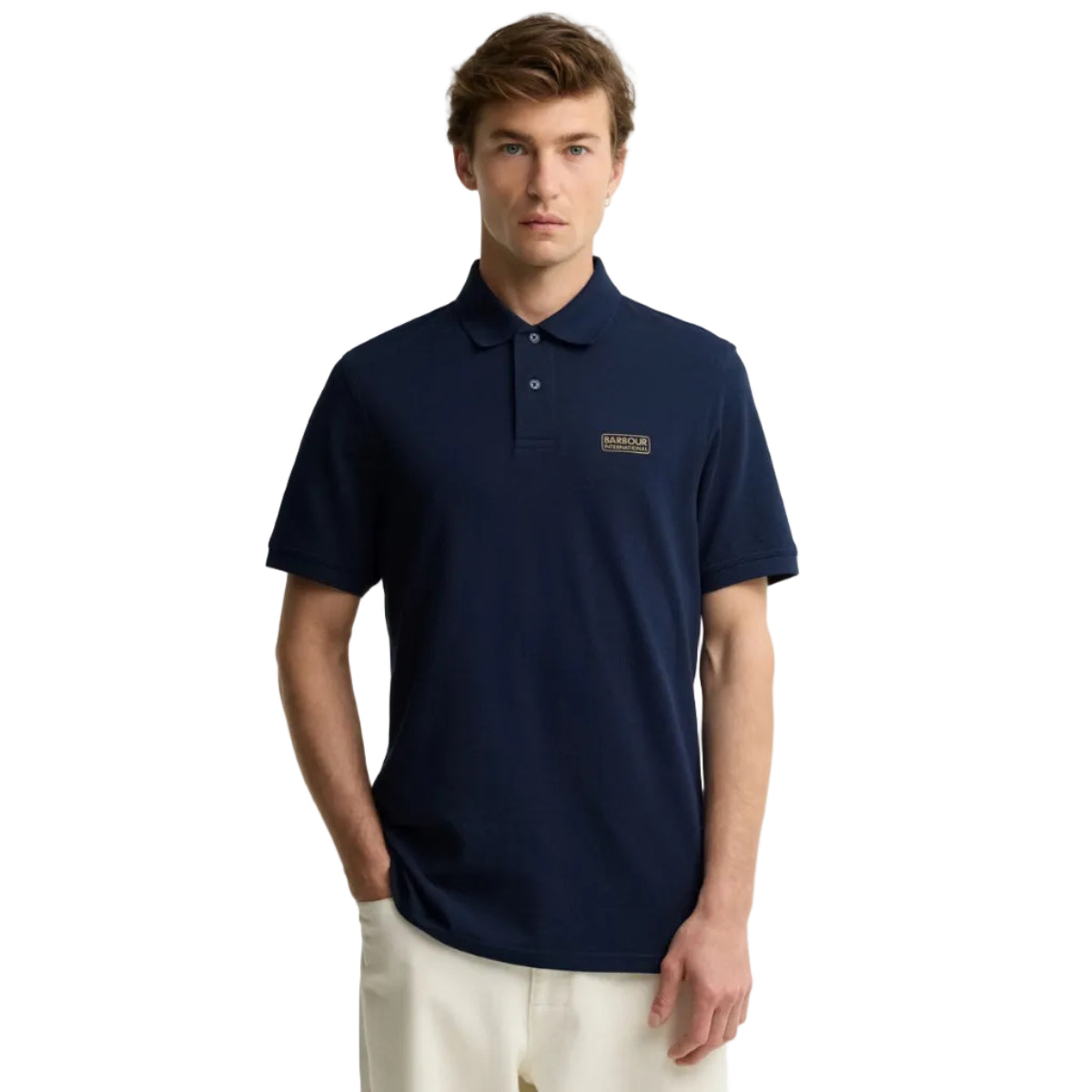 Barbour men's navy polo shirt