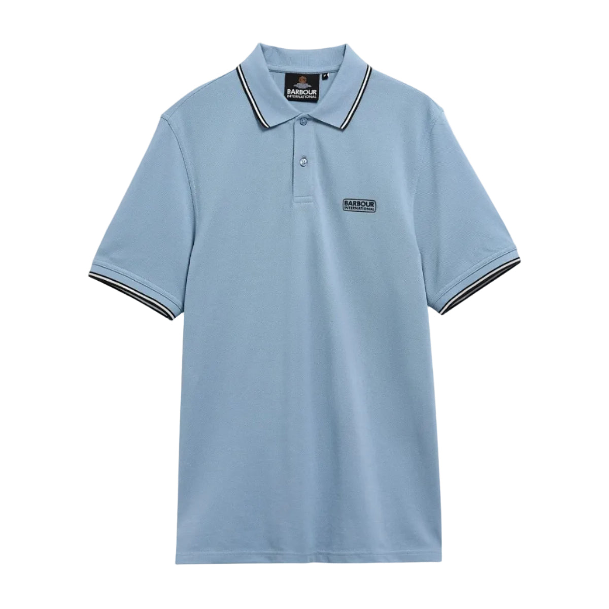 Barbour International Mens Polo Evan Tipped Powder Blue