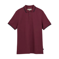 Barbour Mens Polo Lunan Tartan Trimmed Tailored Shirt Dark Bordeaux