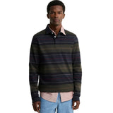 Barbour Mens Tartan Striped Rugby Shirt Frith Navy