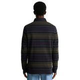 Barbour Mens Tartan Striped Rugby Shirt Frith Navy