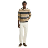 Barbour Mens Shirt Frith Tartan Stripe Rugby Stone