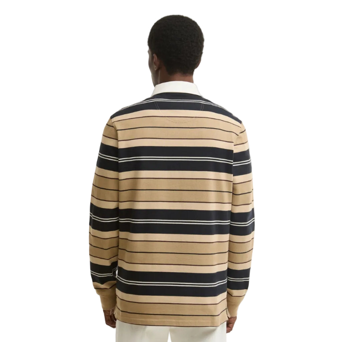 Barbour Mens Shirt Frith Tartan Stripe Rugby Stone
