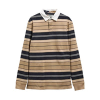 Barbour Mens Shirt Frith Tartan Stripe Rugby Stone