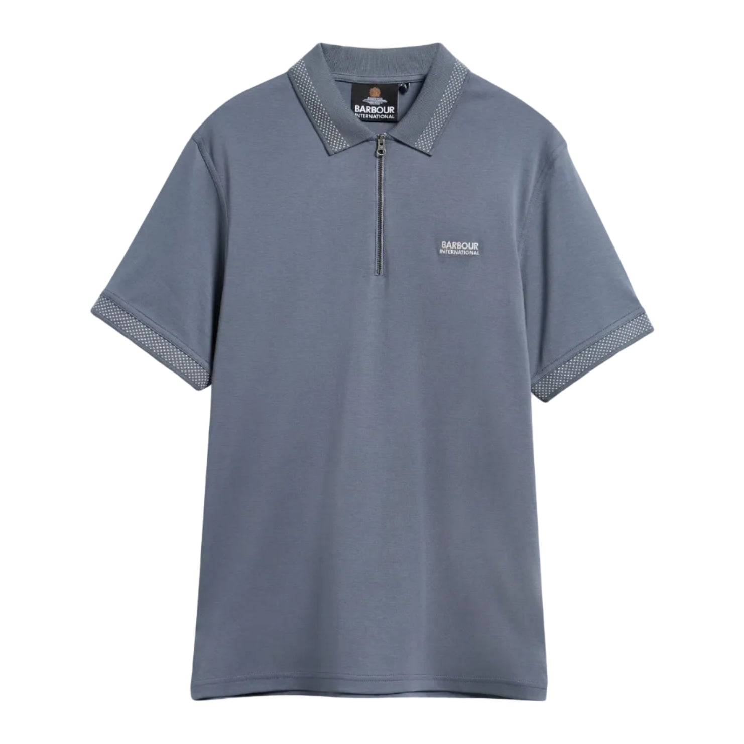 Barbour International Mens Polo Owts Washed Charcoal