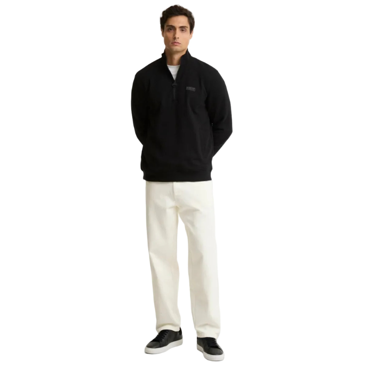Barbour men's black half-zip sweatshirt