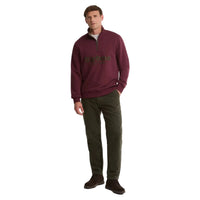 Barbour Mens Half Zip Fosse Sweatshirt Dark Bordeaux