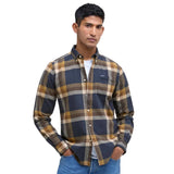 Barbour Mens Folley Tailored Checked Shirt Navy